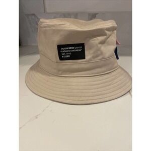 Dutch Bros | Khaki Bucket Hat Blue & Pink Pocket 100% Cotton | Unisex | One Size